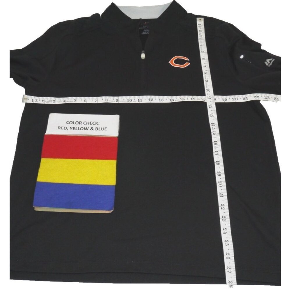 MAJESTIC Cool Base black polyester pullover CHICAGO BEARS NFL logo men's size XL - Picture 2 of 4